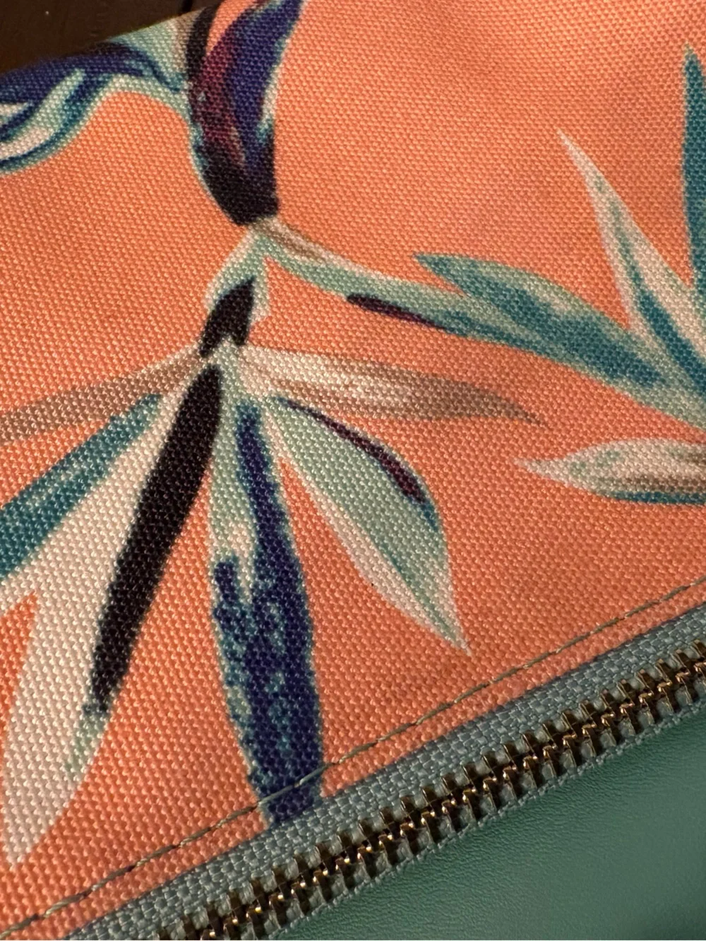 Rachel Pally Coral Floral & Mint Fold-Over Clutch